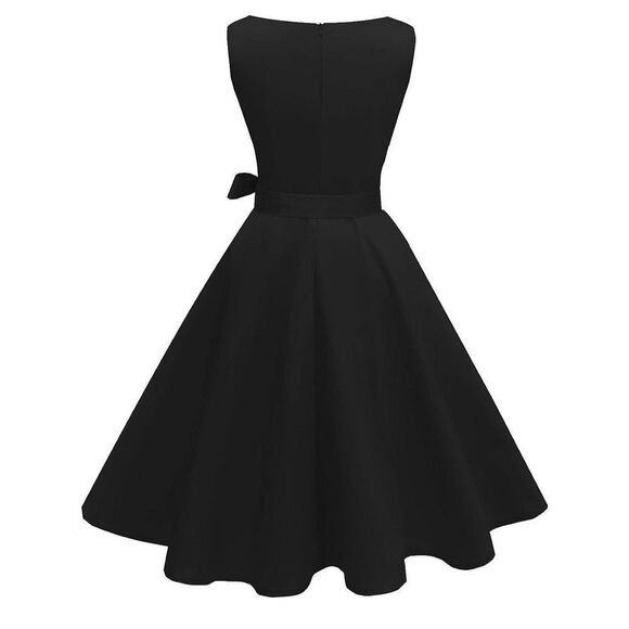 NEW Cap Sleeve 1950s Retro Vintage Cocktail Swing Dress M - Picture 2 of 4